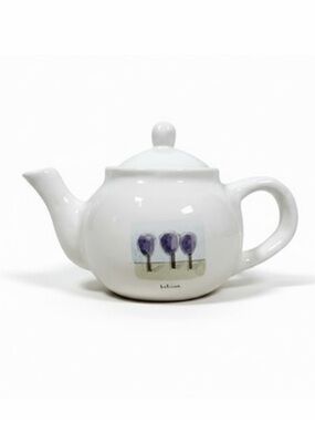 Rae Dunn Pottery Barn Tea Garden Believe Teapot Purple Tree Farmhouse Decor